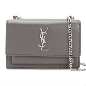 YSL SAINT LAURENT Sunset monogram chain wallet